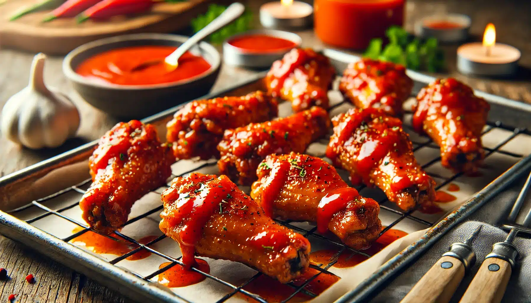 Can you put hot sauce on wings before baking?