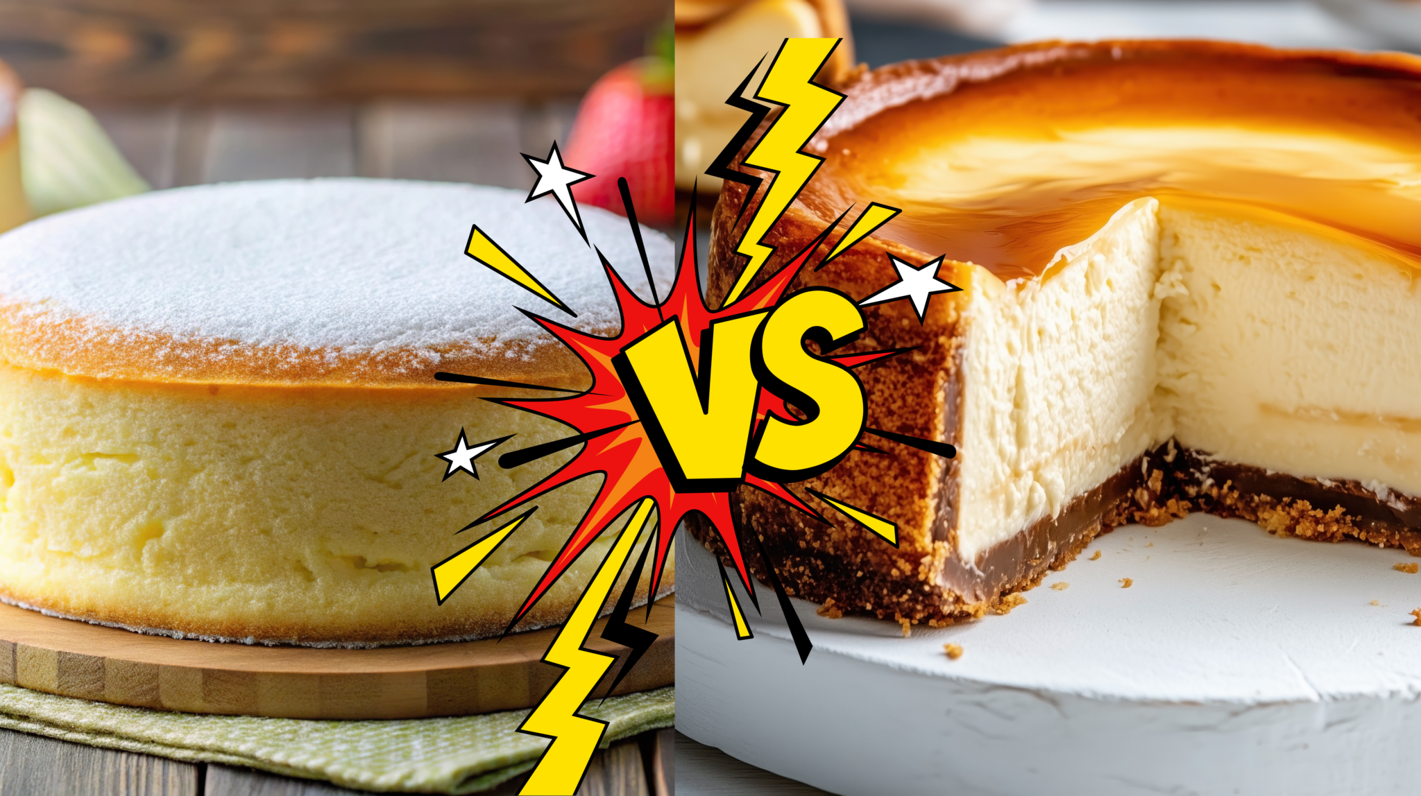 Japanese vs. American Cheesecake