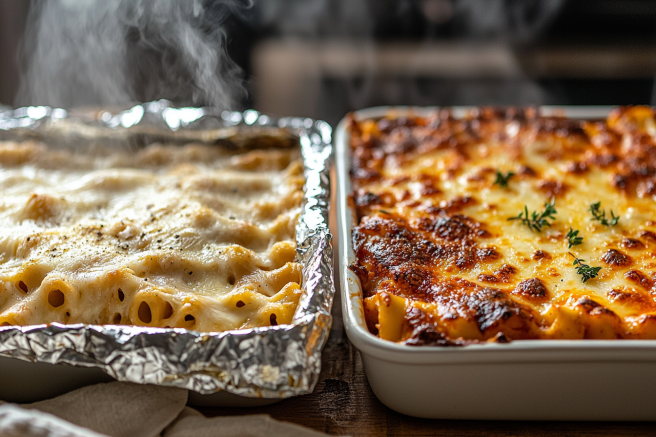 Should baked ziti be covered when baking?