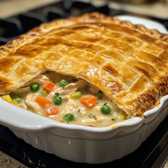 What is the sauce made of in chicken pot pie